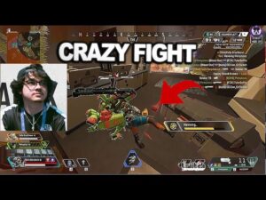 Albralelie reacts amazingly.. crazy fight 1v3.. Albralelie Played With snip3down  ( apex legends )