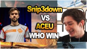 Snip3down team vs Aceu team in ranked..  Snip3down is watching Aceu!! ( apex legends )