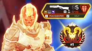 Caustic with a Peacekeeper in the Road to Predator in Apex Legends